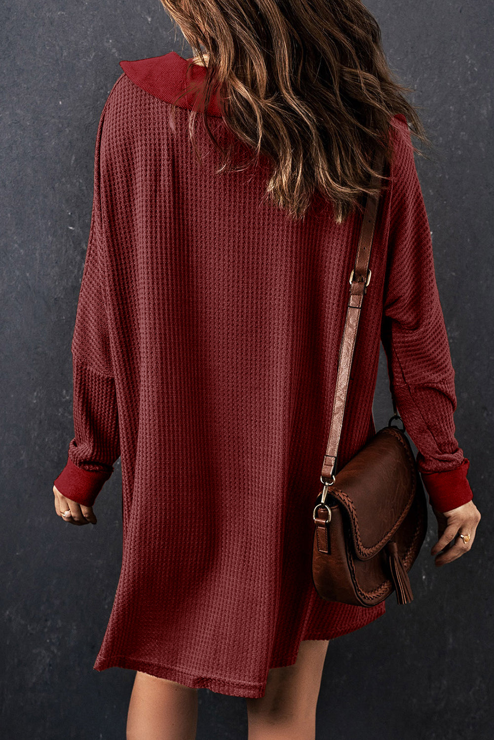 Waffle Knit Long Sleeve Top