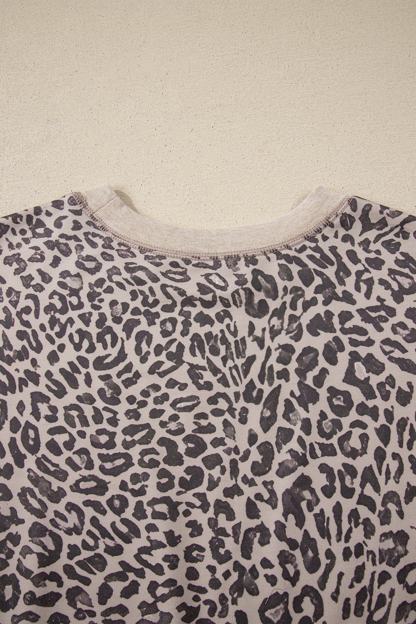 Leopard Patchwork Crew Neck Sweatshirt