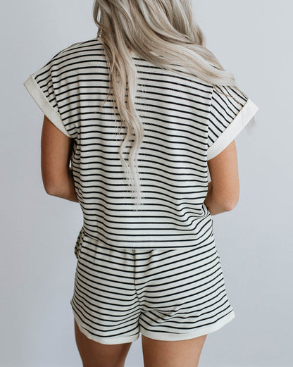 Stripe Tee and Shorts Set