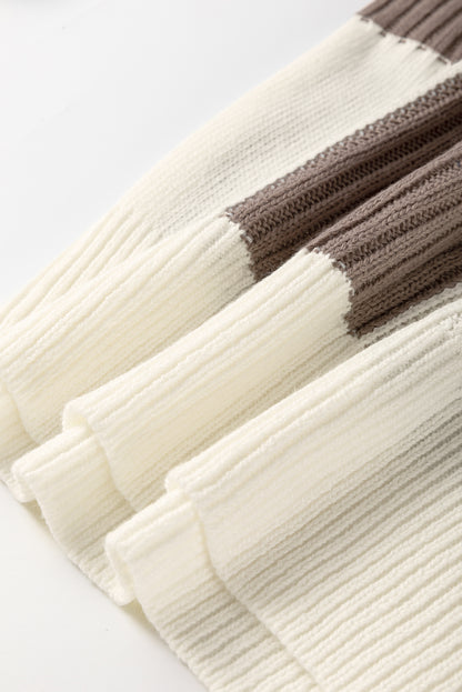 Checker Colorblock Crewneck Short Sleeve Sweater