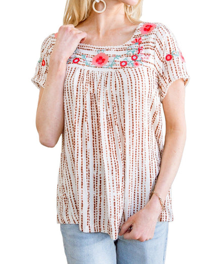 Floral Square Neck T-Shirt