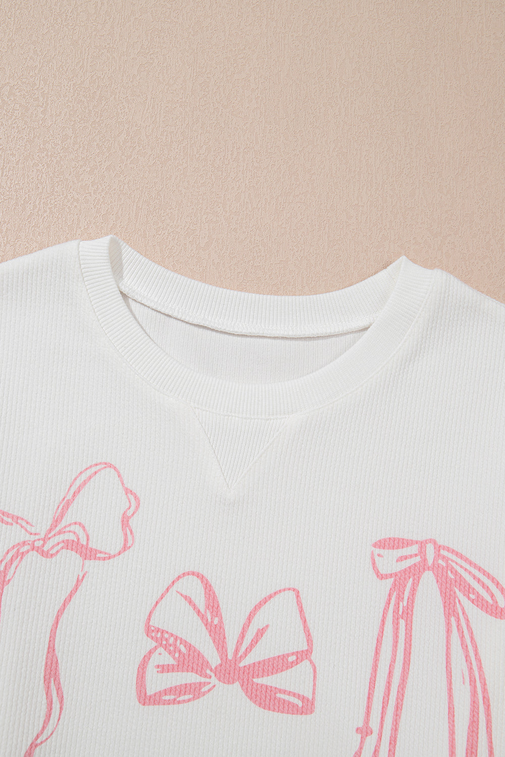 Valentine Bow Long Sleeve Crewneck Top