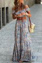 Paisley Off Shoulder Maxi Dress