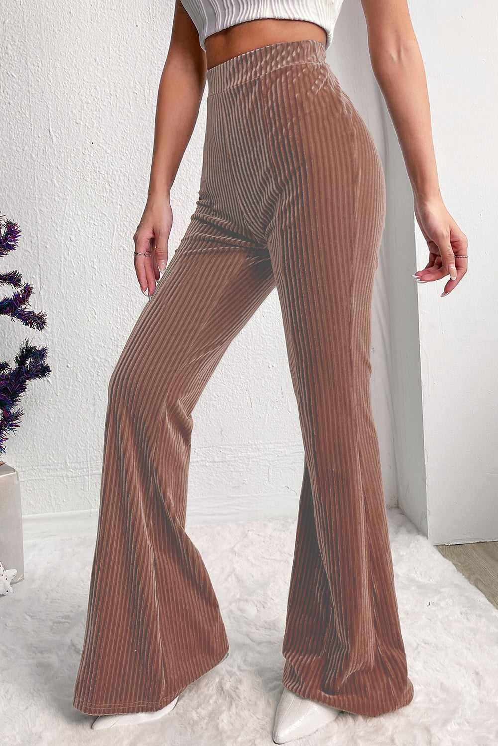 Corduroy High Waist Flare Pants