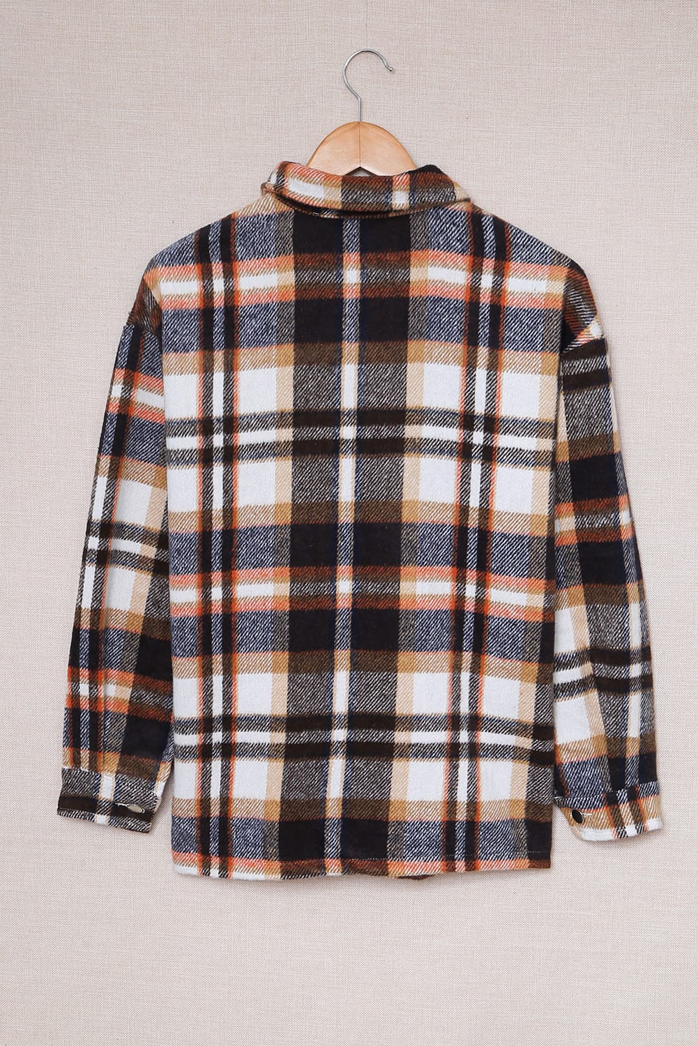 Plaid Button Front Pocketed Shacket