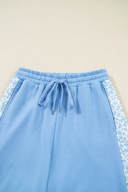 Floral Patchwork Pullover and Sweatpants Lounge Set