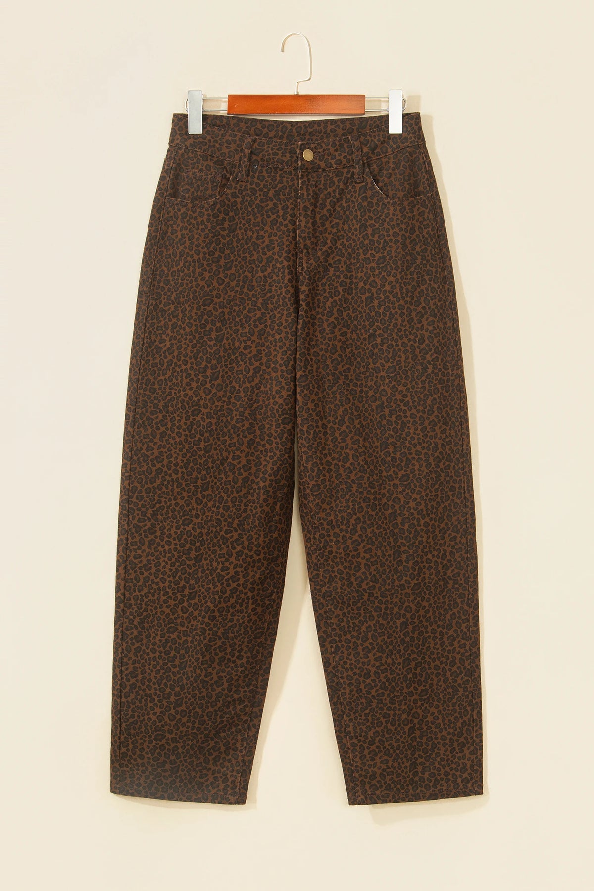 Leopard Denim Wide Leg Jeans