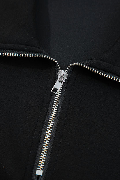 Solid Quarter-Zip Top and Drawstring Pants Set