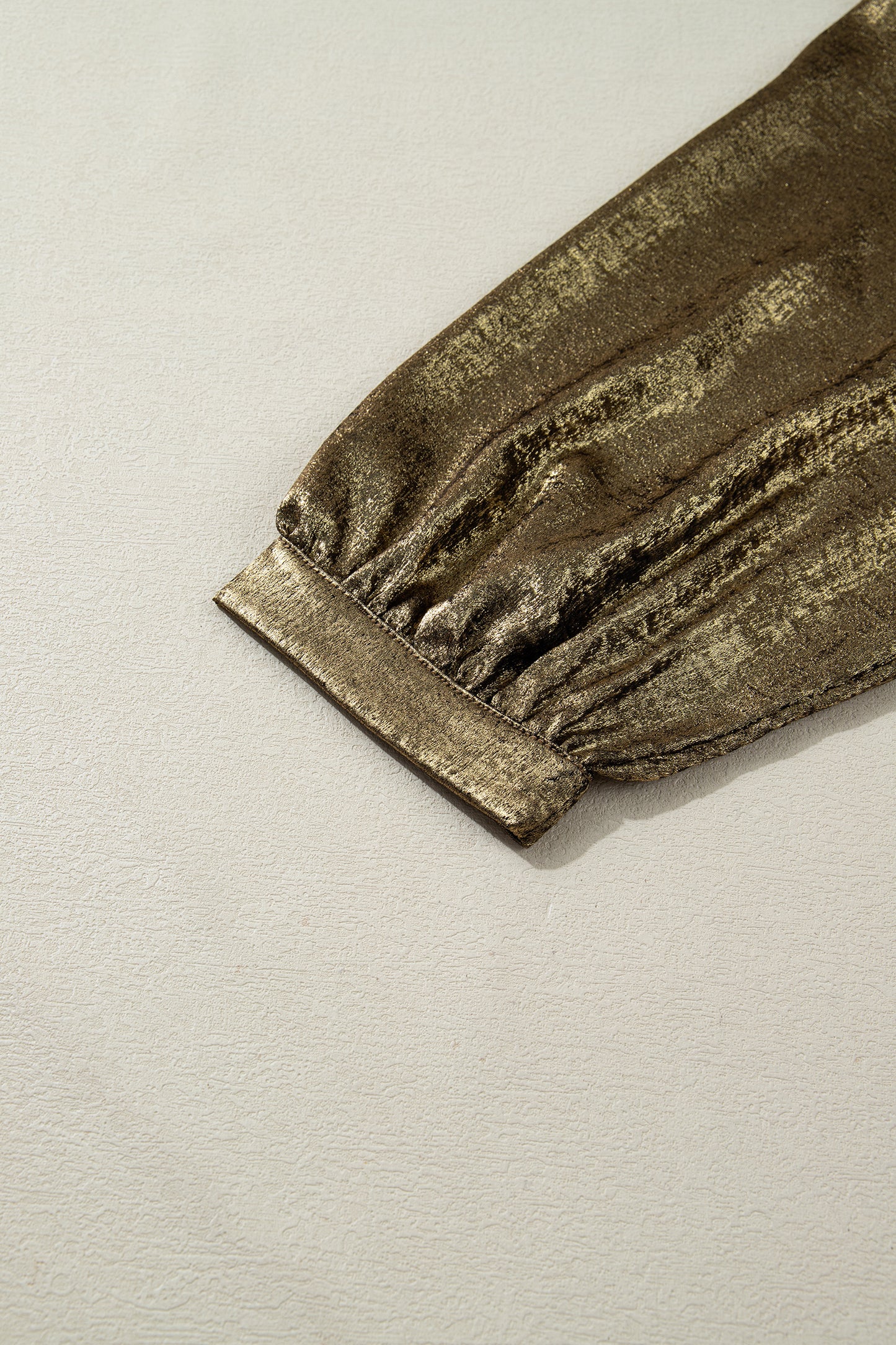 Metallic Split Neck 3/4 Sleeve Blouse