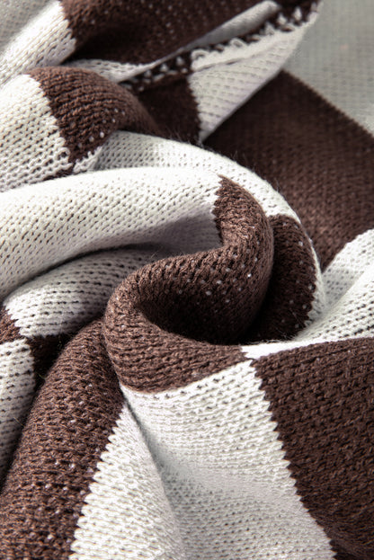 Checker Bishop Sleeve Sweater