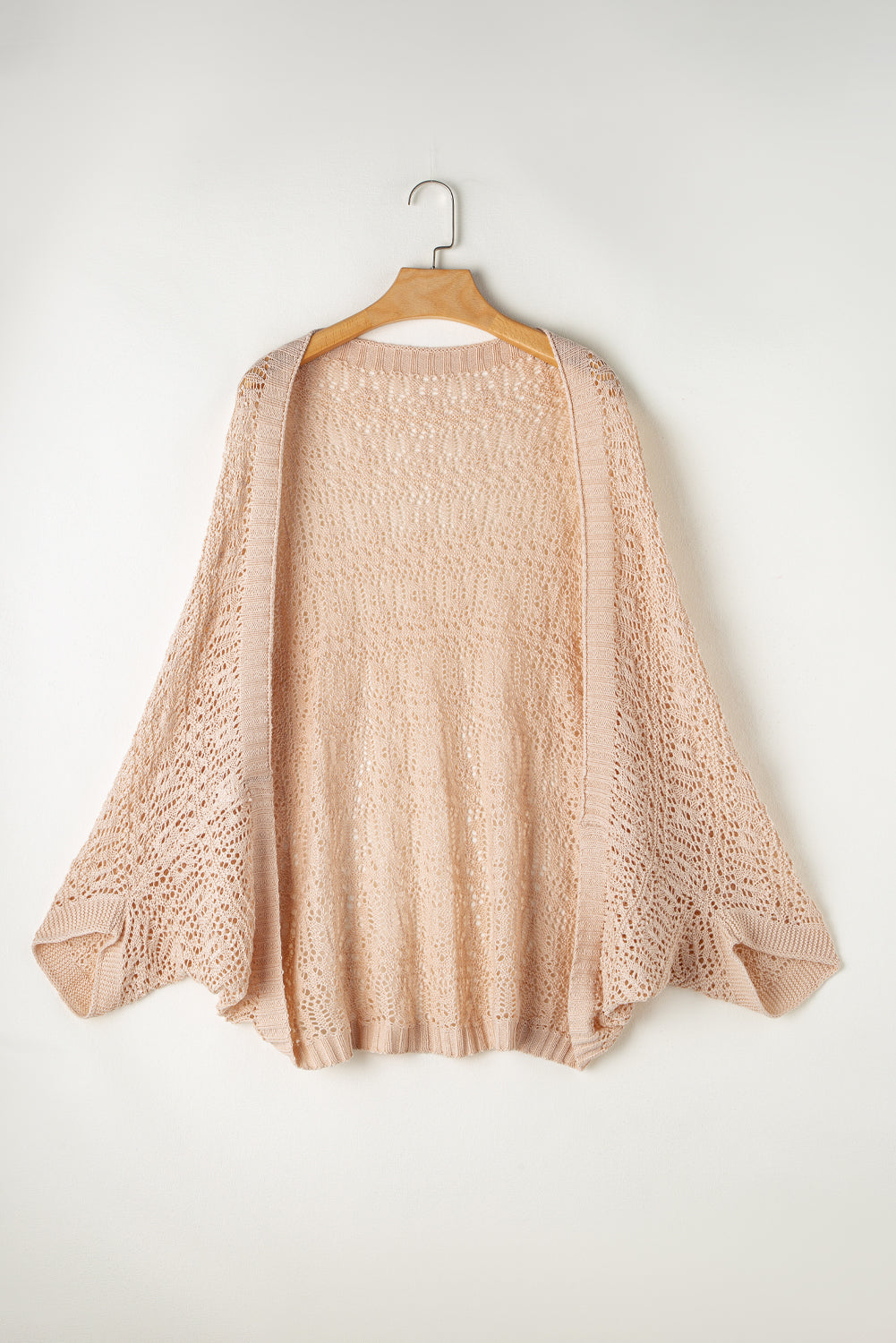 Pointelle Knit Batwing Sleeve Cardigan