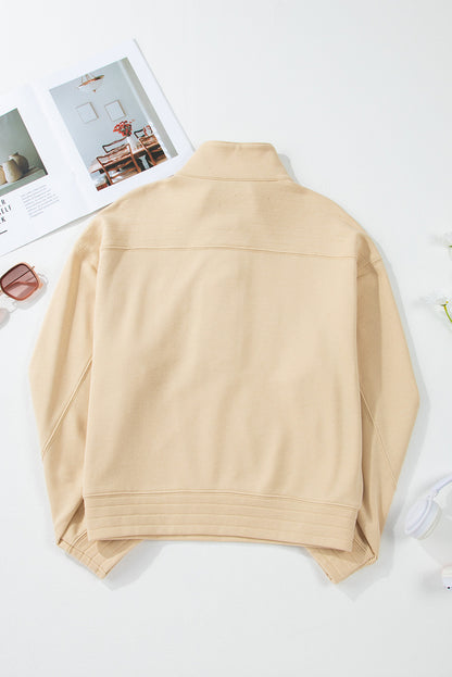 Mineral Wash Half Button Collared Sweatshirt