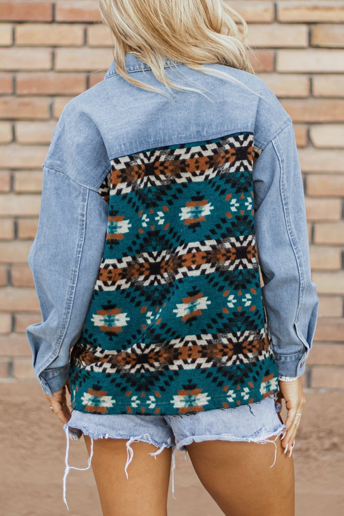 Aztec Denim Patchwork Jacket