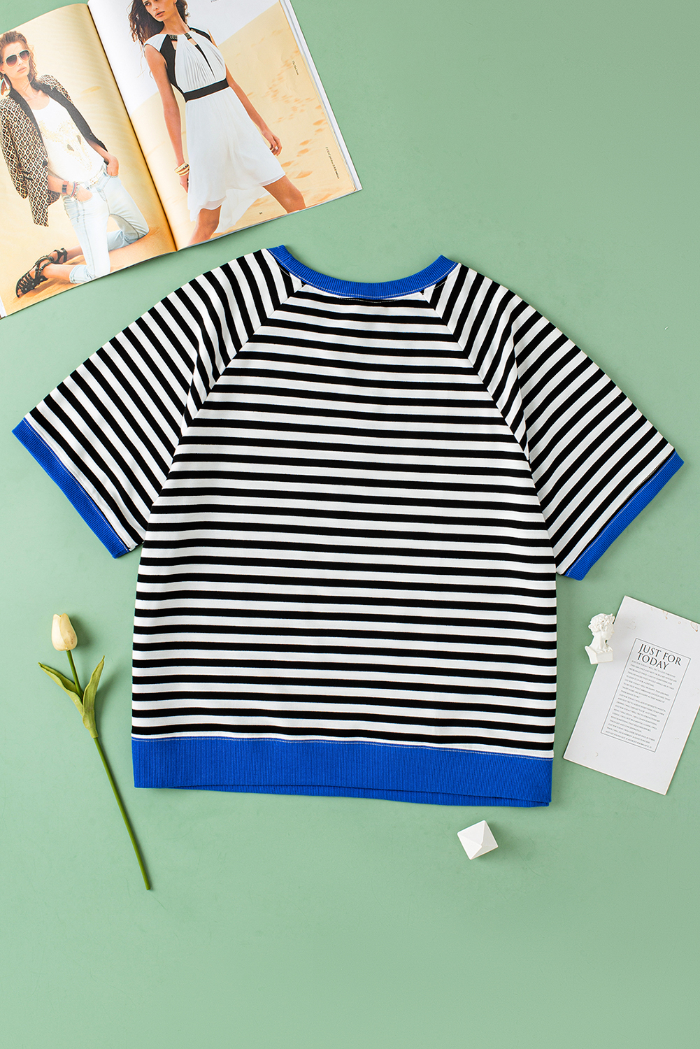 Stripe Colorblock Oversized T-Shirt