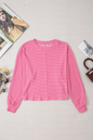 Corded Textured Long Sleeve Top