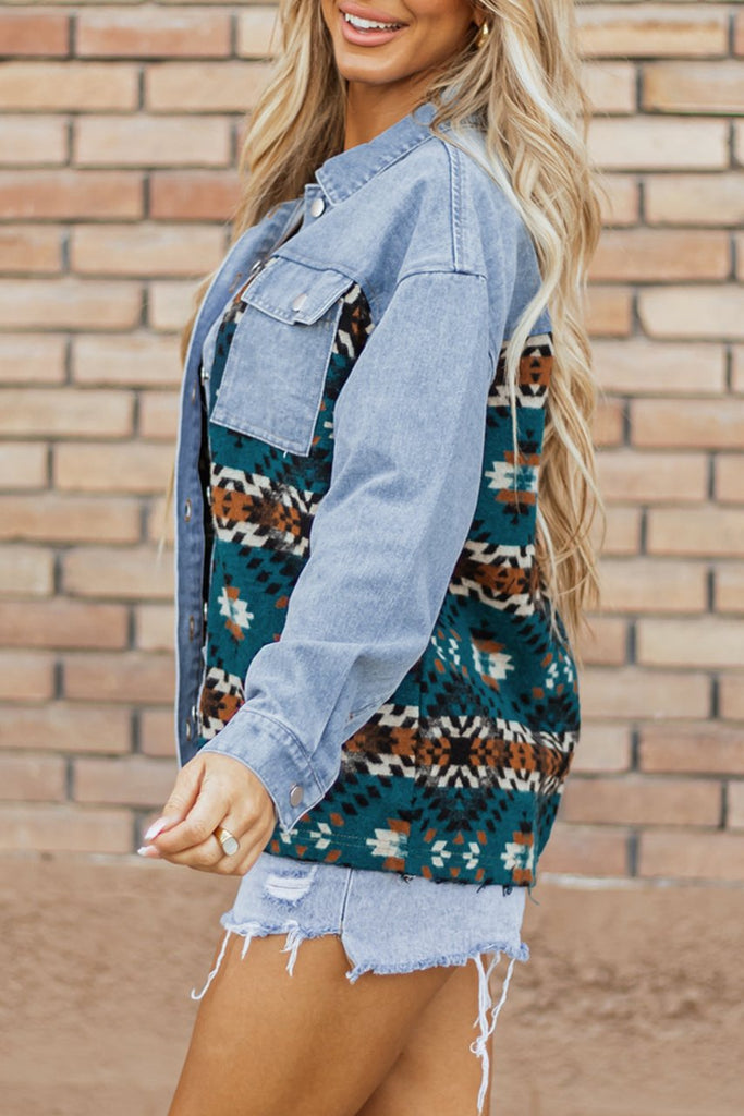 Aztec Denim Patchwork Jacket