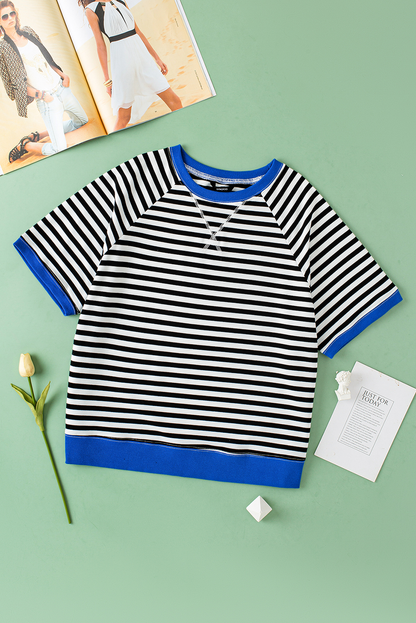 Stripe Colorblock Oversized T-Shirt