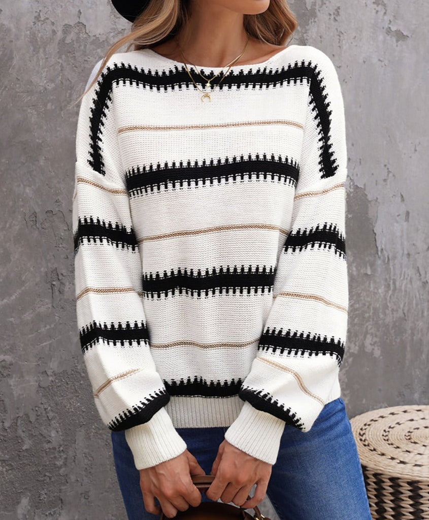 Sand Dunes Striped Soft Knit Sweater